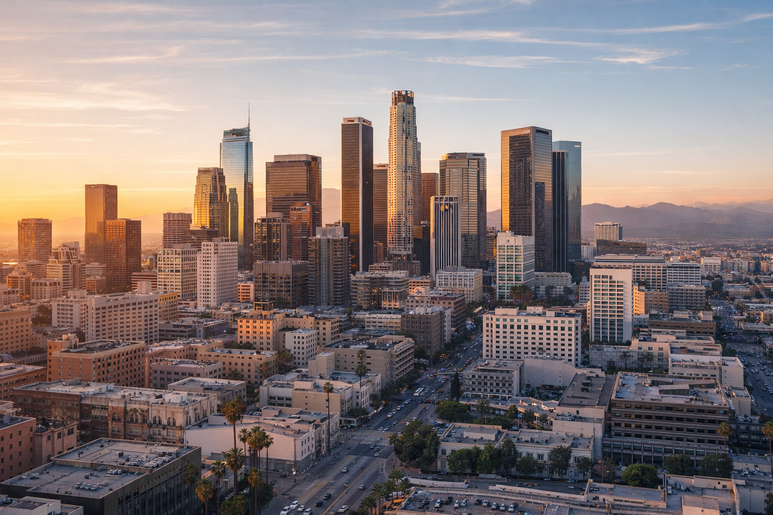 Downtown Los Angeles skyline supporting enterprise IT services and data center infrastructure