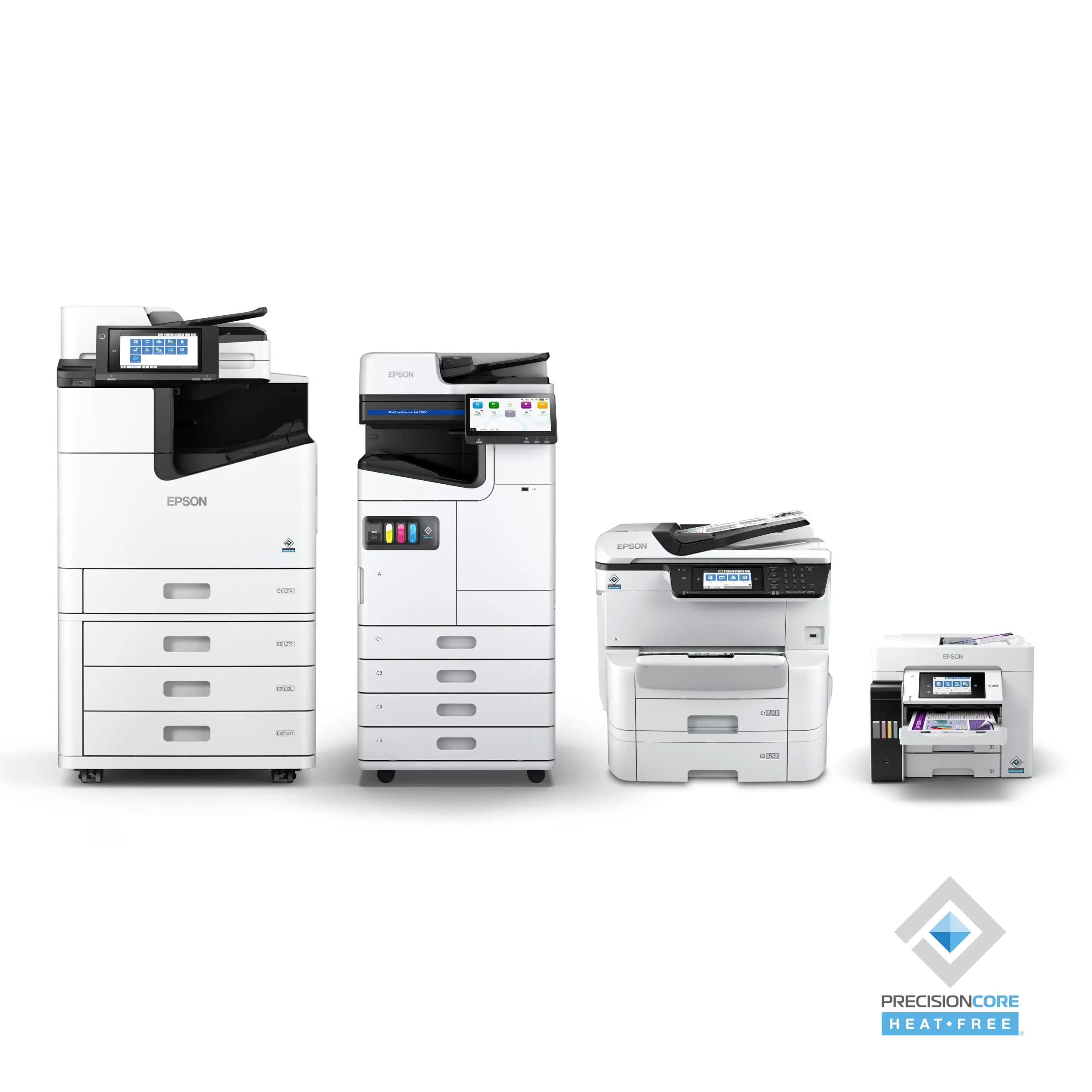 EPSON Business Printing Product Cluster w/ PrecisionCore logo