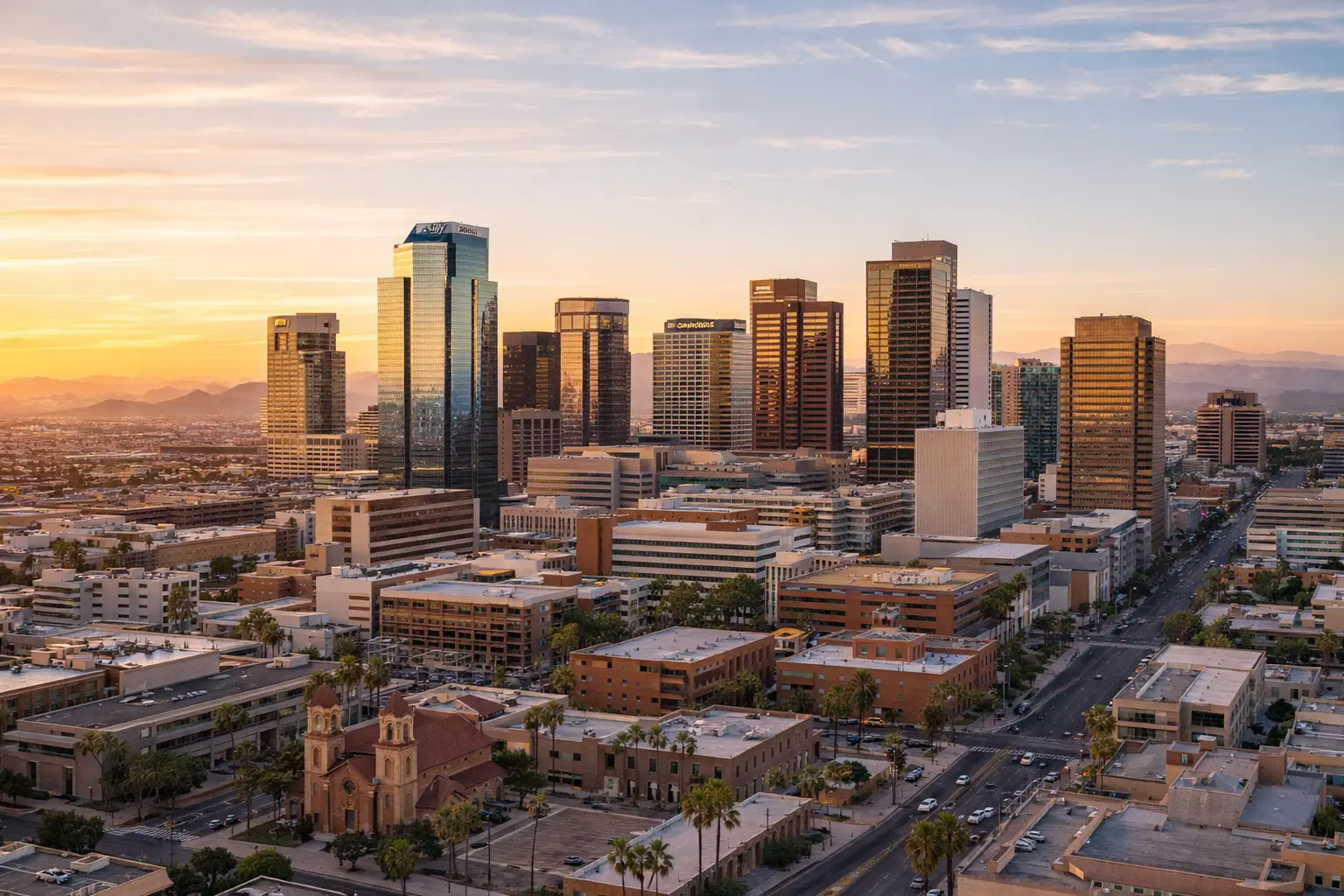 Downtown Phoenix skyline supporting local business IT services and data center infrastructure