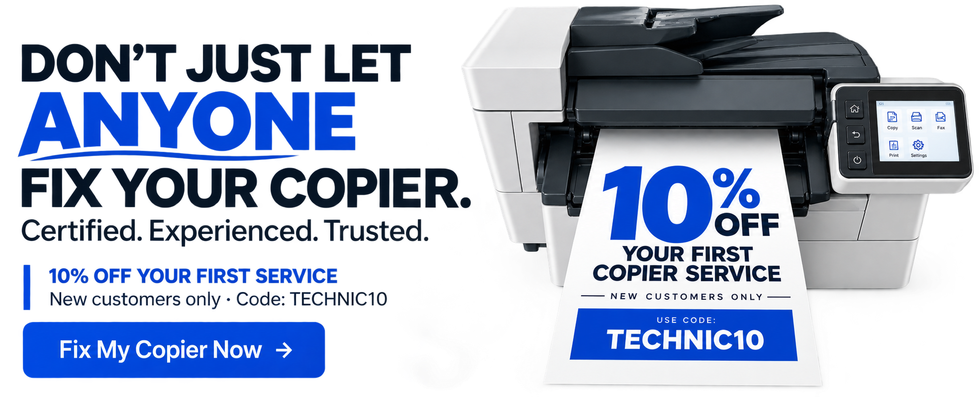 Office copier with the TECHNIC10 first-service offer